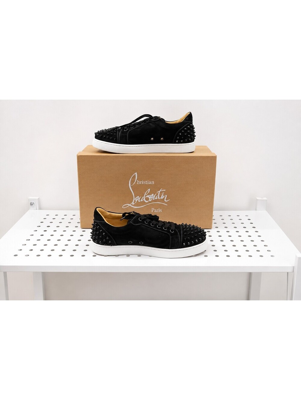 Christian Louboutin Vieira 2 Orlato Black Spiked Sneakers EU 39 w/ Box